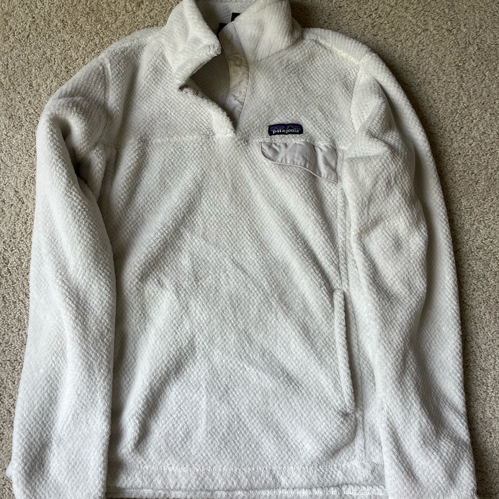 White Patagonia Snap T Fleece Pullover Size M